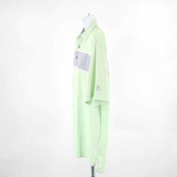 FJ Large Footjoy Lime Green‎ Gray Color Block Polo Shirt Short Sleeve - Picture 5 of 10